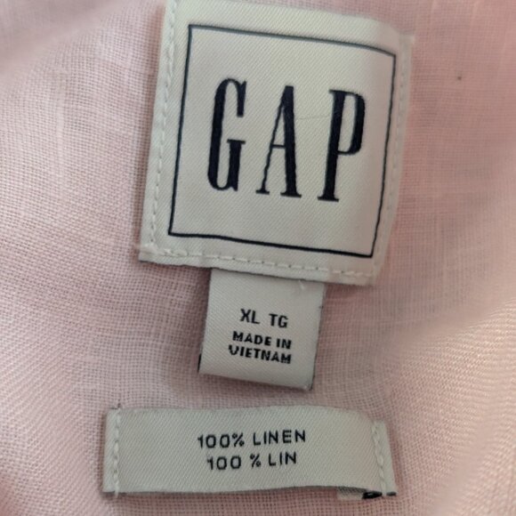 GAP Linen Boyfriend Shirt in Light Shell Pink - Picture 5 of 8